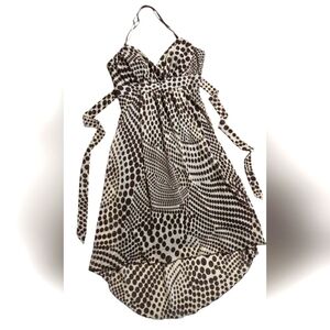 BCX Brown and White Polka Dot Dress